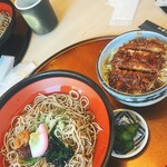 かっすい亭 - 梅肉そばとソースカツ丼　1050円