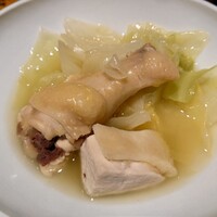 鳥匠 いし井 - 手羽元と胸肉、キャベツ