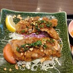 大戸屋 高崎貝沢店 - 期間限定メニュー『生ニラだれの油淋鶏』定食。