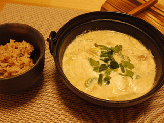 Arisan - 冬の美味しい野菜と岐阜県産恵那鶏入り豆乳鍋
