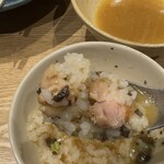 なにわ麺次郎 雅 - 〆のトリュフ御飯にスープをかけて