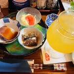 居酒屋 都賀 - お通し、大根味噌がうまい！