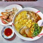 さだの苑 - 納豆らーめん ｗｉｔｈ餃子