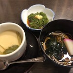 福寿し - （セット）茶碗蒸し、お通し、蕎麦