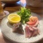 中華香房 凛道 - 料理写真:地物 赤サバの陳皮漬けお造り風  〜柚木のオイル