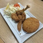 小谷食堂 - 骨付き唐揚げ　コロッケ
