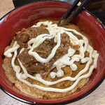 小谷食堂 - なめ茸・マヨ・カレパウ・ソースかけ後