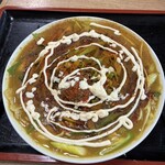 小谷食堂 - なめ茸・マヨ・カレパウ・ソースかけ後