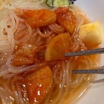 焼肉冷麺やまなか家 - キムチ投入！★平日ランチ（焼肉冷麺セット・あぶりカルビ・タレ味・別辛おおめ・1419円税込）★