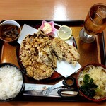 庵古堂 - ジャンボから揚げ定食 (1,450円・税込)