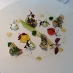 オテル・ド・ヨシノ - 前菜‥カマスの薫製・九条ネギ