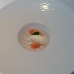 オテル・ド・ヨシノ - プレ・デセール‥ライチのジュレとグレープフルーツ&フレッシュチーズのアイス