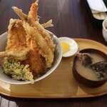 楽々 - えび、きす、わかさぎ天丼