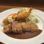 ビストロ オニバ - 牛ヒレカツと有頭海老フライ