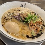 謙信 - 限定　白湯らーめん＋煮玉子