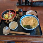 長岡市場食堂 - 11/25 海鮮丼セット(うどん)