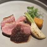 鳥焼き 小花 - 岩手産鴨肉(シャリアピンソース)・カボチャ・カブ