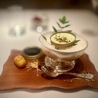 レ セゾン - 富士山麓鱒のタルタル ピスタチオと海苔ののクリーム ニョッキを添えて