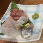 酒楽 - 刺身３点盛り1,000円