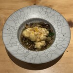 nou - 白子のフリットの揚げ出し 4種キノコの餡かけ 柚子の香り