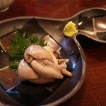 うなぎ亭 友栄 - 青うなぎ 割きたてのきも(わさび)