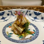 眞善美 - 伊勢海老　黒鮑　バフン雲丹　クラゲ　椒麻ソース