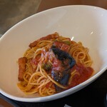 タリーズコーヒー - ゴロっと茄子とベーコンの完熟トマトパスタ