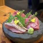 海鮮濱燒酒場 Yaichattei - ■天然ミナミマグロ3種盛り