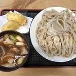 手打うどん ひら田 - 旨辛肉汁うどん大盛とかしわ天