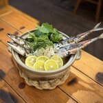 海鮮濱燒酒場 Yaichattei - ■さんまとすだちの土鍋ご飯（一合） ¥1.408