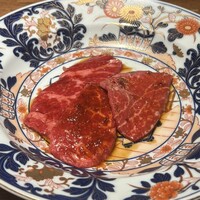 焼肉 うしみつ 恵比寿本店 - タレ肉のフィレ、ランプ、イチボです
