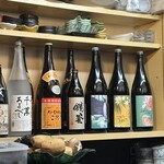 天ぷら はせ川 - 焼酎の一升瓶が並んでます　紅乙女は欠品