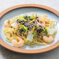 海老と白菜の柚子香るオイルパスタ