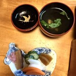 うなぎ亭 友栄 - うな重の付け合わせ（肝吸い・お新香）税込8,000円