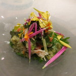 レストラン ラッセ - 26年11月　タラバガニ　酸味のきいた葱のソース