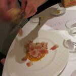 レストラン ラッセ - 26年11月　インゲン豆とサフランのリゾット　白トリュフを豪快に