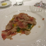 レストラン ラッセ - 26年11月　インゲン豆とサフランのリゾット　たっぷりの白トリュフと共に