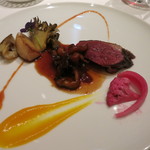 レストラン ラッセ - 26年11月　新潟産　真鴨の炭火ロースト　ヒラタケと肉のジュのソース