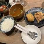 だし麺屋 ナミノアヤ - お子様唐揚げ定食　¥550