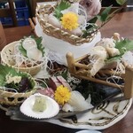 ビジネスホテル王将 - 刺身盛り合わせ