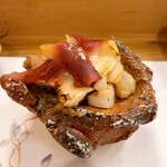 穴子料理と地酒 浅草 川井 - 北寄貝の炙り　厚岸産