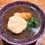 御料理 ふじ田 - えびいもからあげ
      ずわいがに しんじょう
      春菊 もってぎく