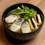 広島県産　大粒牡蠣と芹の南蛮そば
