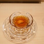 すし 良月 - 赤座海老で取った出汁にうに、いちご煮風