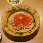 東麻布 天本 - せいこ蟹の内子、外子と身、いくら乗せ