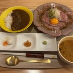 さくたろう - ローストビーフ丼（ハーフ）&ミニカレー1550円