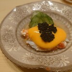 佐たけ - タラバガニの黄身酢掛け