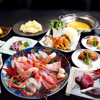 忘年会や宴会にご利用ください。魚しゃぶコース