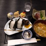 お食事処 多七 - おにぎり、豚汁、鰹の刺身