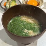 板前焼とり 成海 - 成海米と御味噌汁と無農薬卵